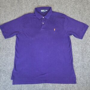 Polo Ralph Lauren Polo Shirt Mens XLT Purple Short Sleeve‎ Gold Pony Casual
